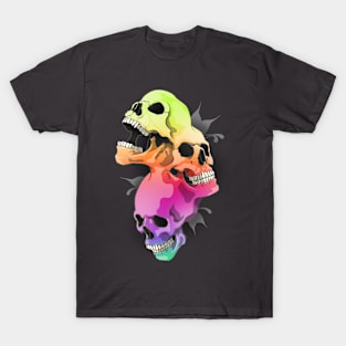 Morphed Skulls Rainbow T-Shirt